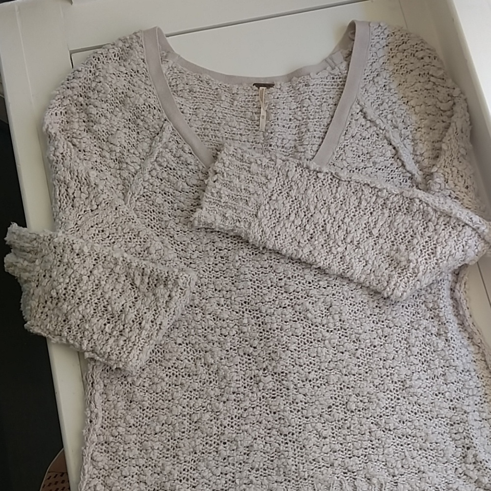 Free people oversized Boxy V- neck fuzzy sweater
